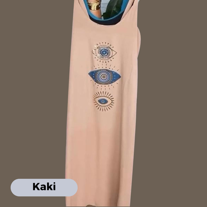 🔥Vestido largo sin mangas de mujer con estampado llamativo👗-ES