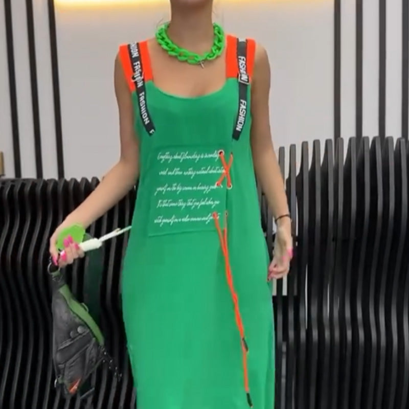 Vestido casual estampado sin mangas para mujer-ES