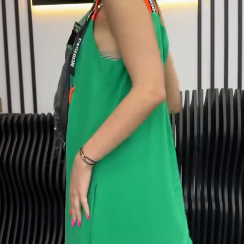 Vestido casual estampado sin mangas para mujer-ES