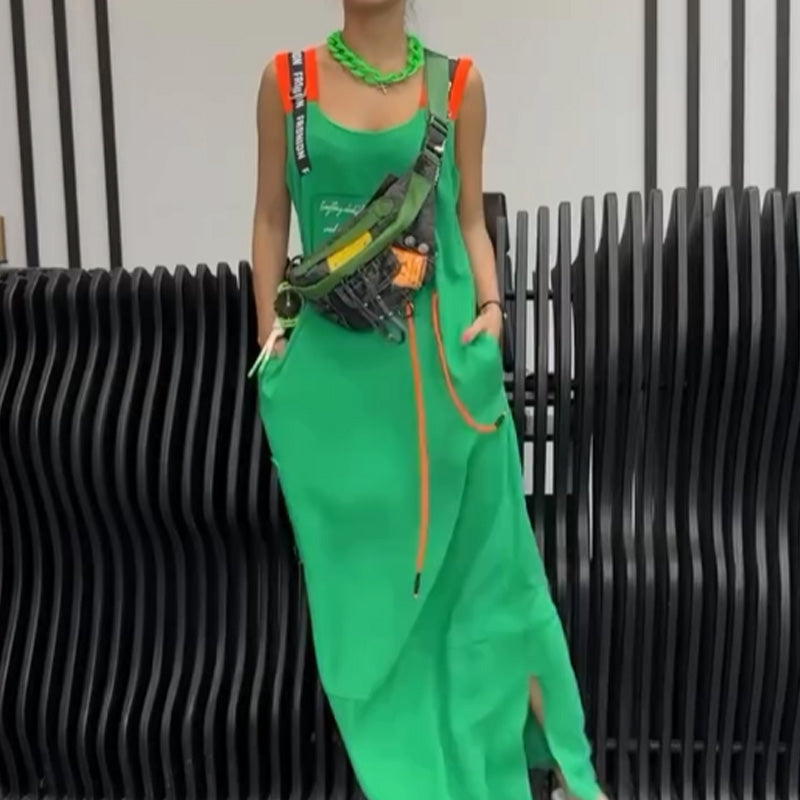 Vestido casual estampado sin mangas para mujer-ES