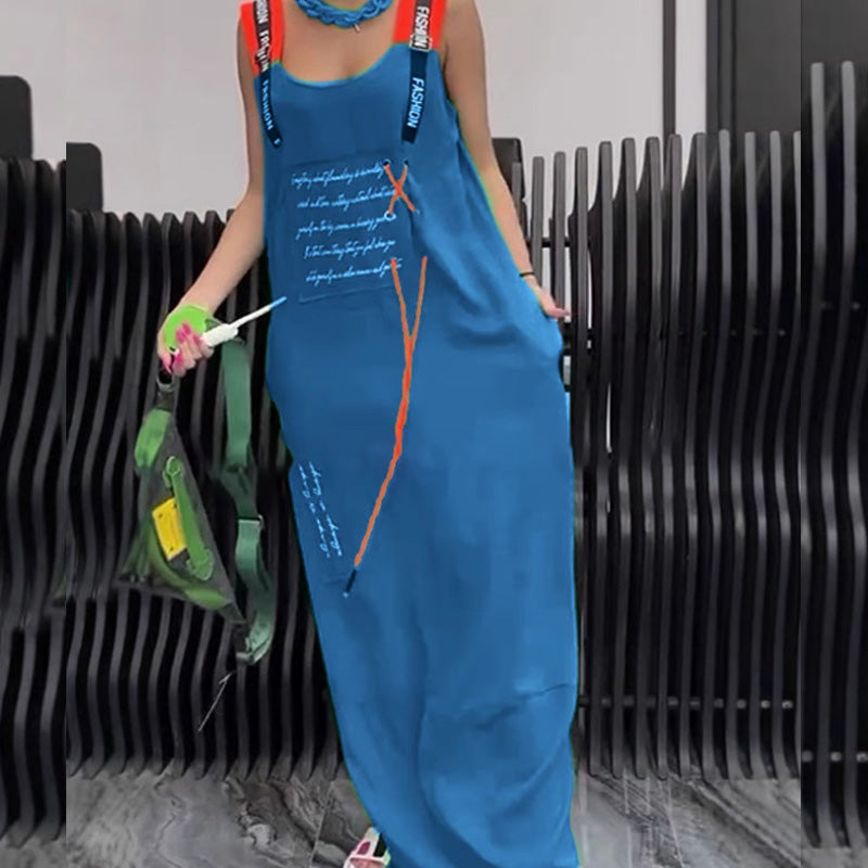 Vestido casual estampado sin mangas para mujer-ES