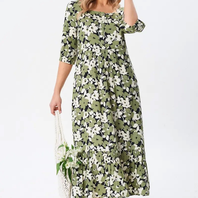 🔥Vestidos casuales florales de media manga para mujer-ES