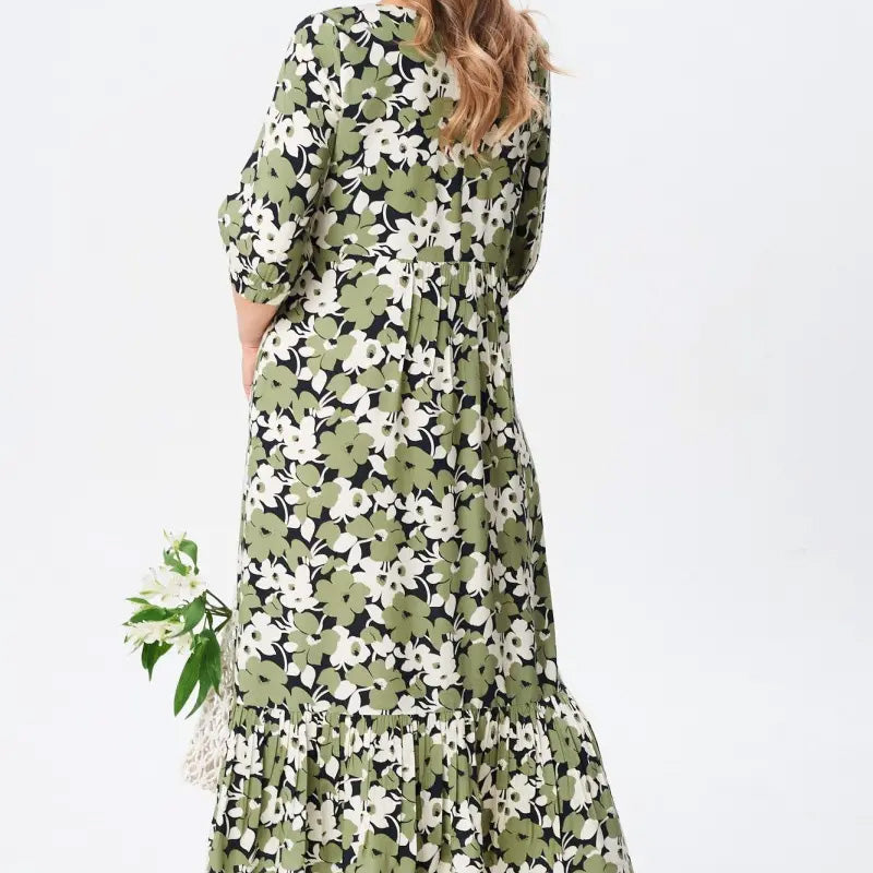 🔥Vestidos casuales florales de media manga para mujer-ES