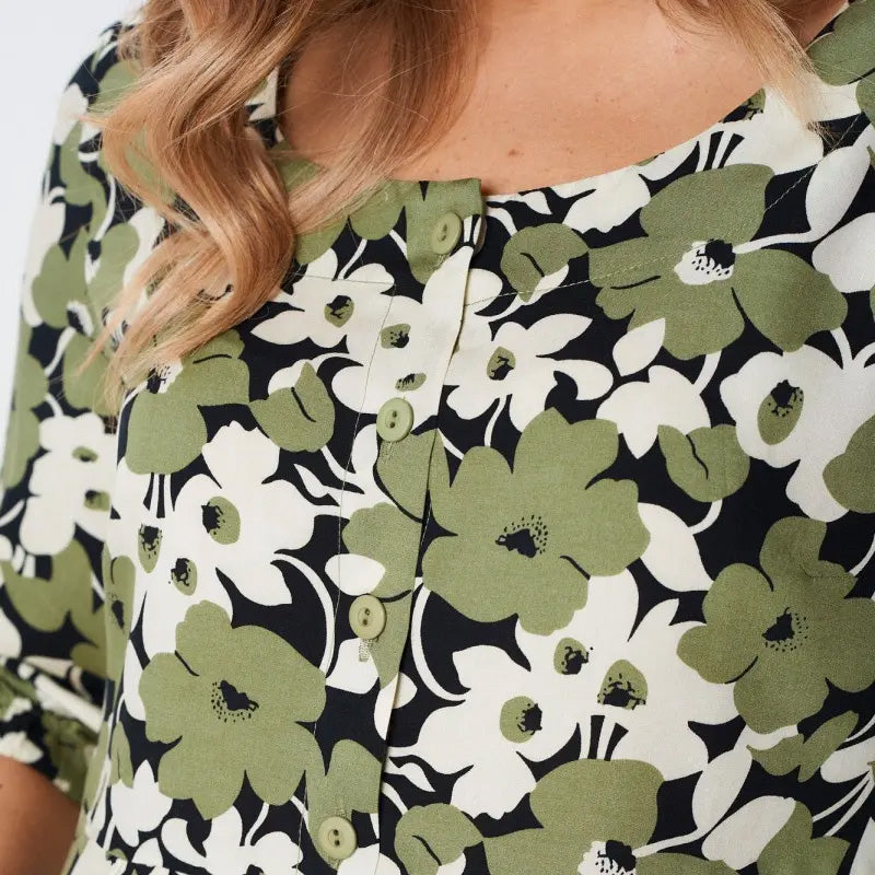 🔥Vestidos casuales florales de media manga para mujer-ES