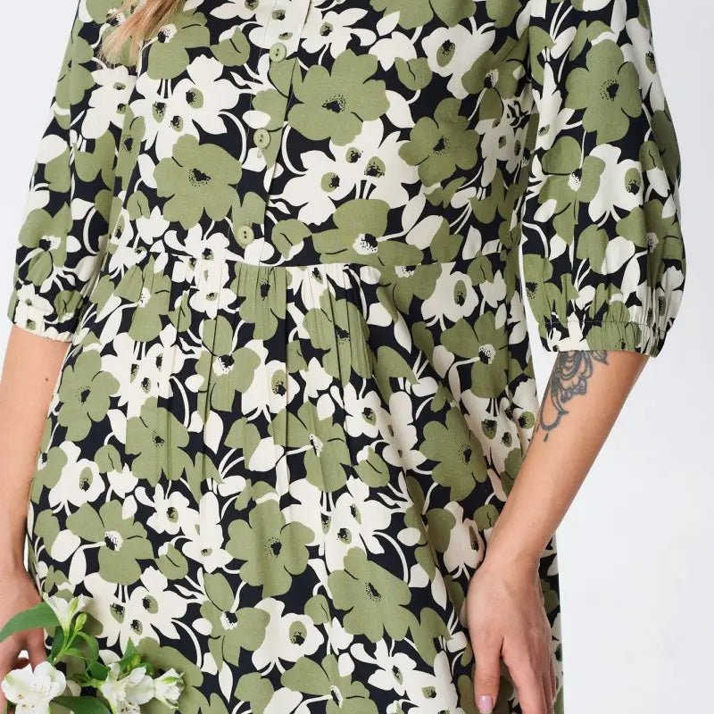 🔥Vestidos casuales florales de media manga para mujer-ES