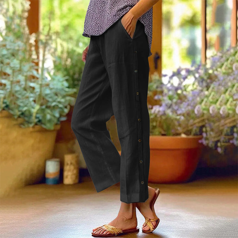 👖Μονόχρωμο casual παντελόνι-GR