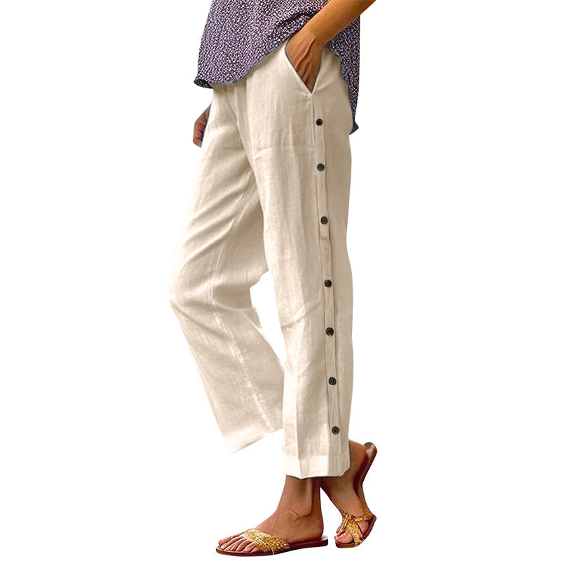👖Μονόχρωμο casual παντελόνι-GR