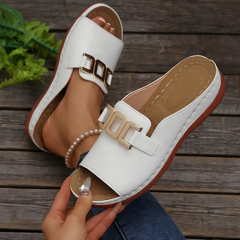 【EU 36-45】👡Paprastos metalinės sagties basutės-LT