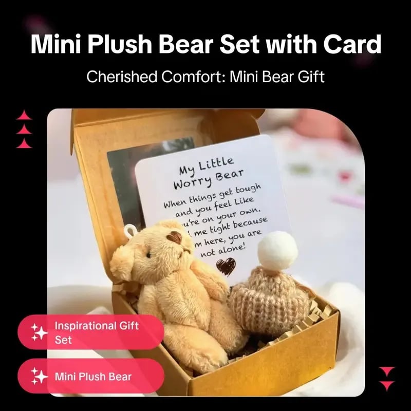 🔥🧸Rankų darbo mini meškiukas dėžutėje-LT