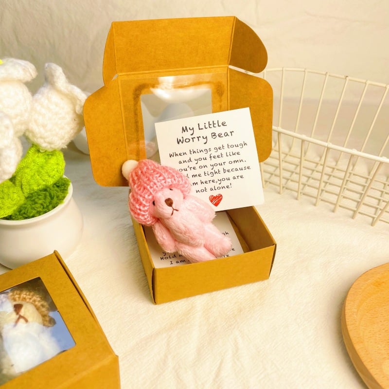 🔥🧸Rankų darbo mini meškiukas dėžutėje-LT