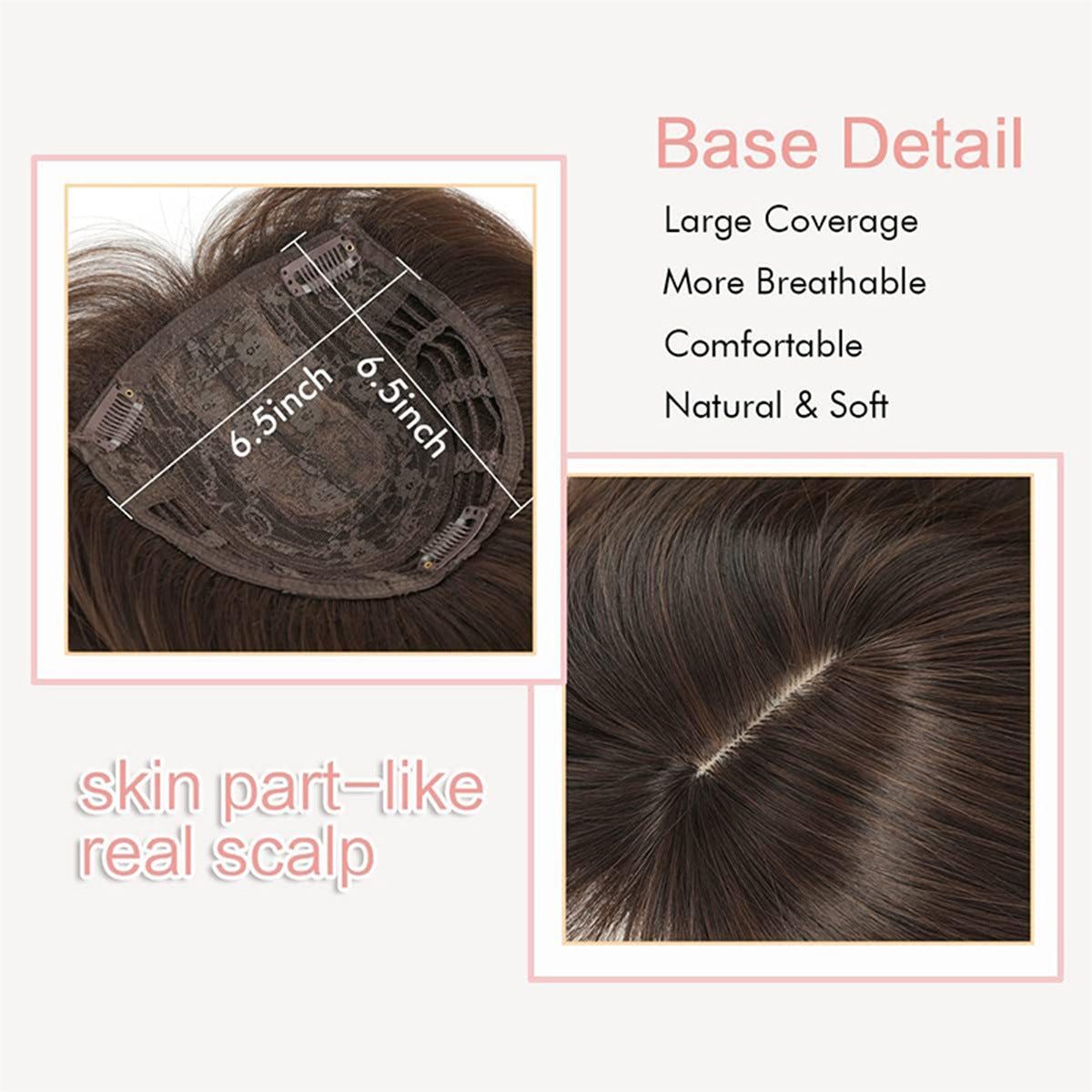 Peluca de capas superiores con flequillo para mujeres con cabello fino.-ES