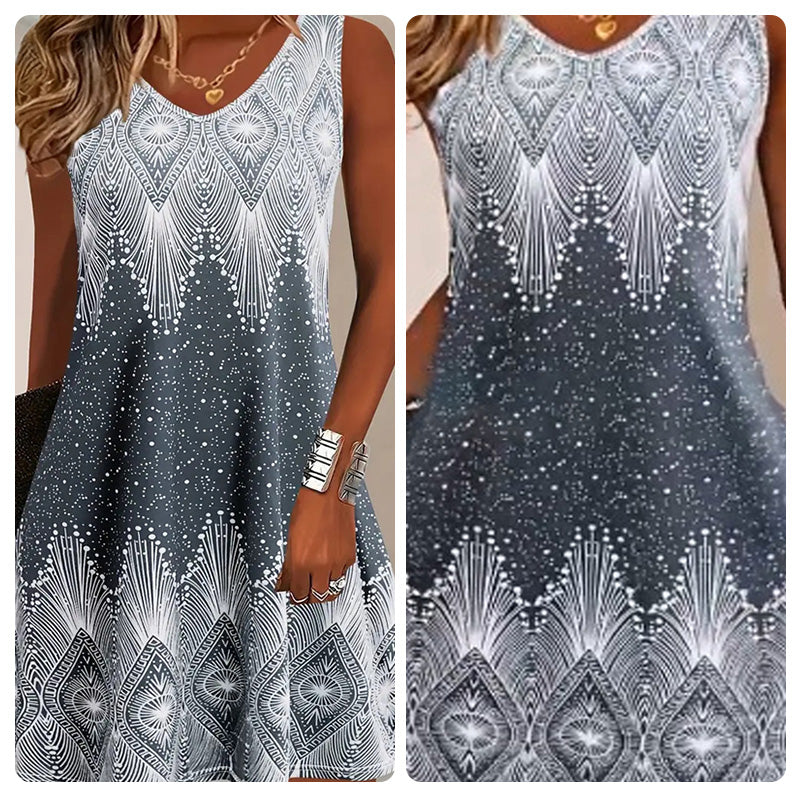 Vestido casual sin mangas de moda-ES