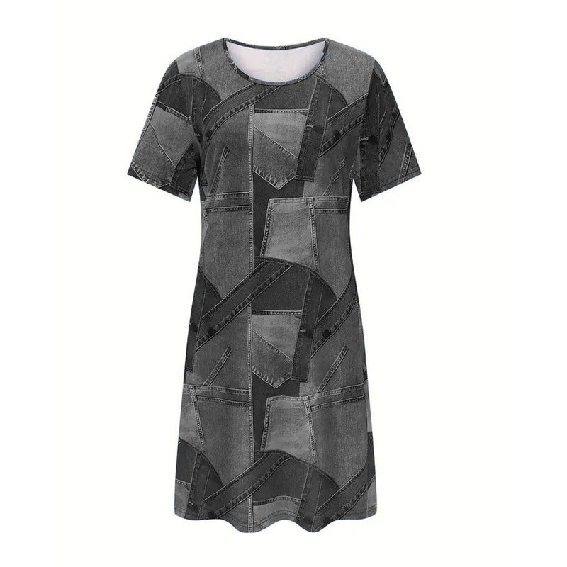 👗Ženska ležerna obleka z vzorcem patchwork-SI