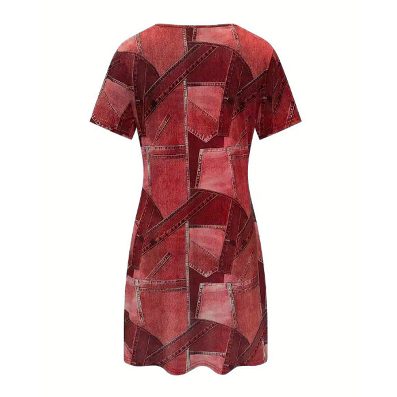 👗Ženska ležerna obleka z vzorcem patchwork-SI