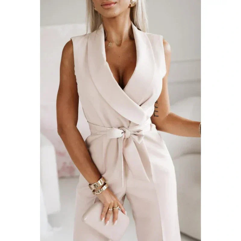 Mono sin mangas con cuello en V para mujer-ES