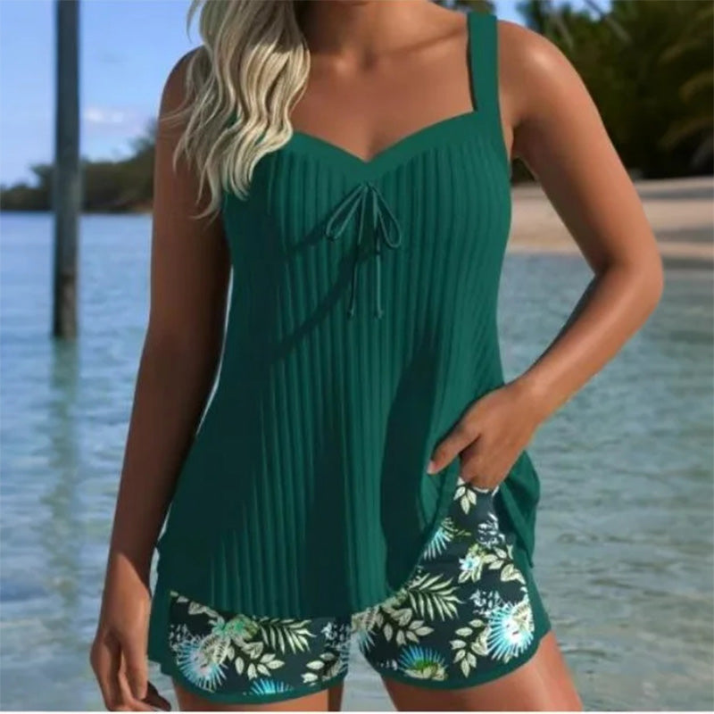 【S-3XL】👙Komplet kupaćeg kostima i kratkih hlačica s printom-HR