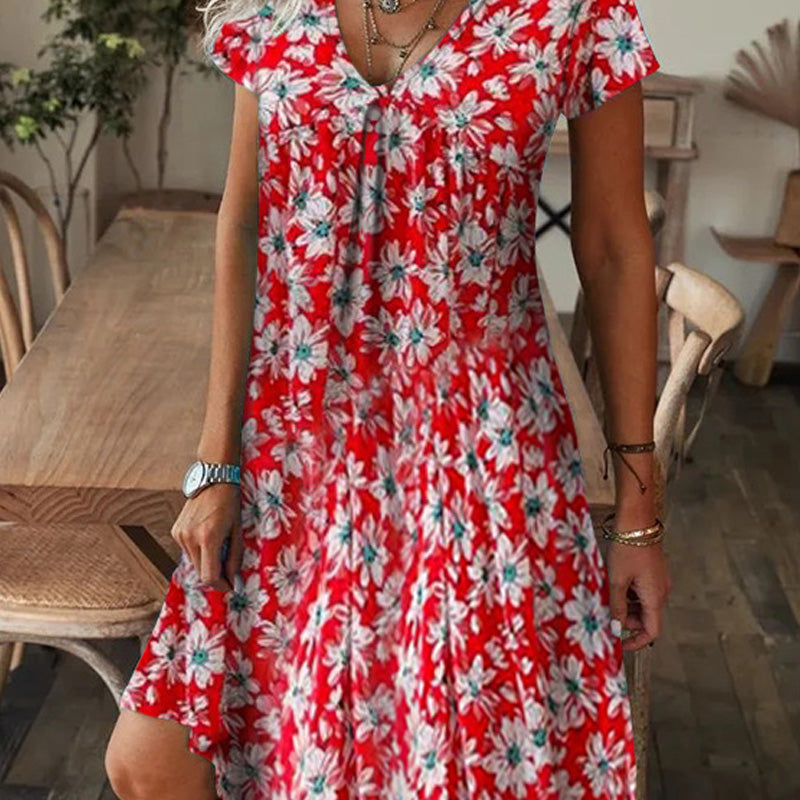 【M-3XL】🌺Elegantiška gėlėta suknelė-LT