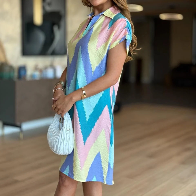 Preciosos vestidos estampados de mujer con corte holgado.-ES