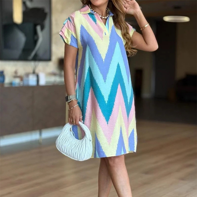 Preciosos vestidos estampados de mujer con corte holgado.-ES