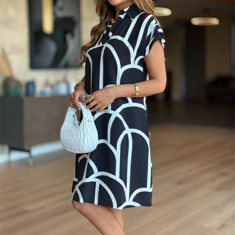 Preciosos vestidos estampados de mujer con corte holgado.-ES