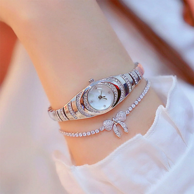💎Γυναικείο ρολόι με κρυστάλλινο μπρασελέ⌚-GR