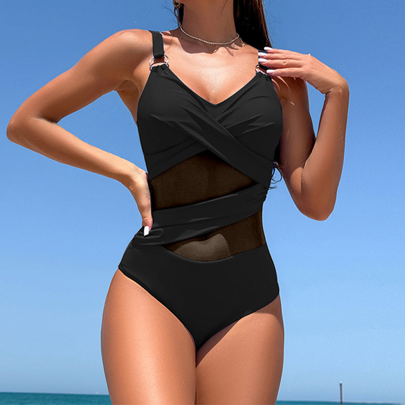 🌊 S-2XL 🩱 Seksi mrežaste enodelne kopalke 🏖️-SI