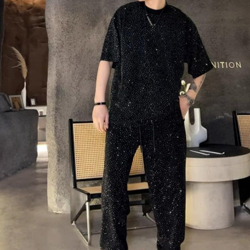 💖 Nuevo diseño para 2025 ✨Conjunto de dos piezas para hombre: camiseta de manga corta y pantalón ancho-ES