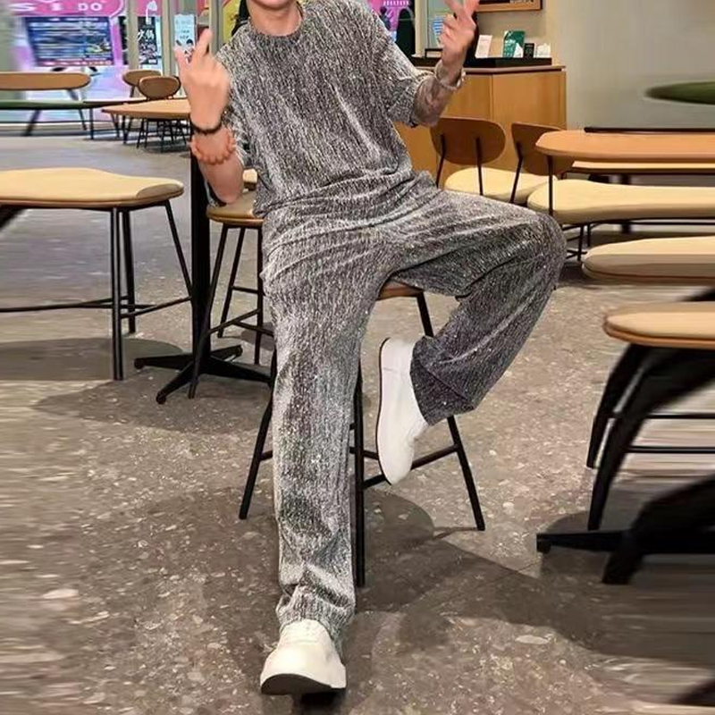 💖 Nuevo diseño para 2025 ✨Conjunto de dos piezas para hombre: camiseta de manga corta y pantalón ancho-ES