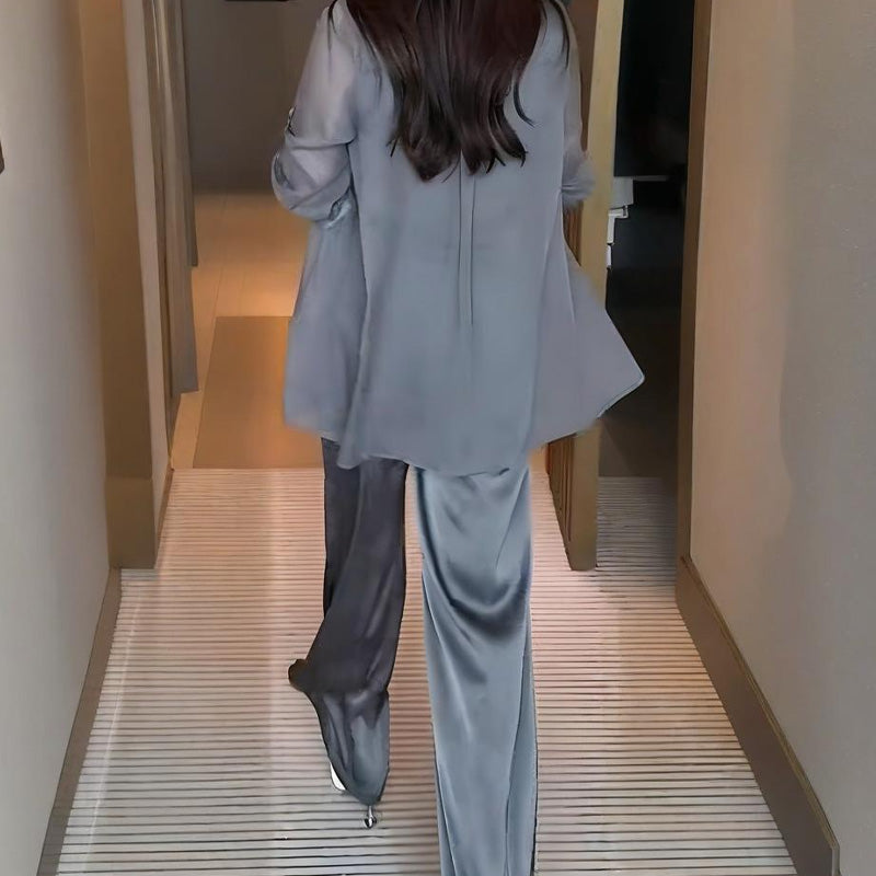 Conjunto de 3 piezas para mujer: camisa, chaleco y pantalón.-ES