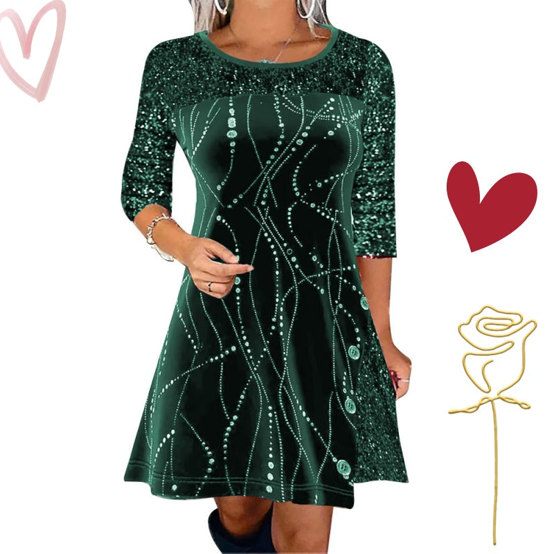 ✨Elegante vestido de lentejuelas de corte A-ES