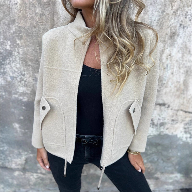 🧥 Chaqueta casual con cuello alto y cremallera-ES