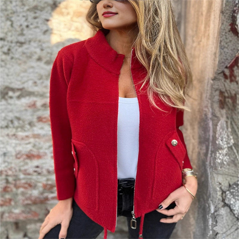 🧥 Chaqueta casual con cuello alto y cremallera-ES