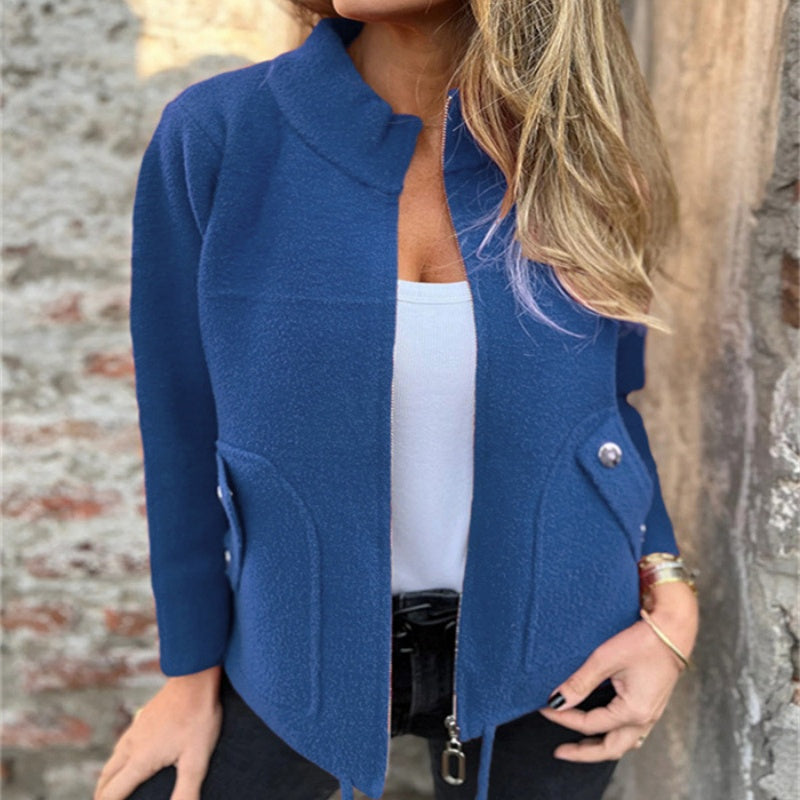 🧥 Chaqueta casual con cuello alto y cremallera-ES