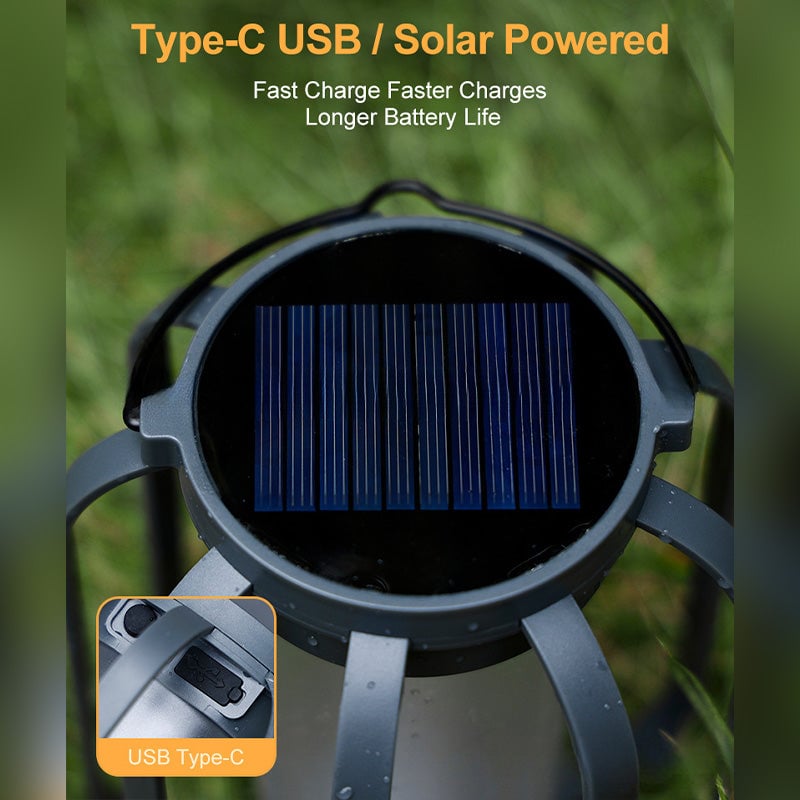 Zunanja solarna kampirna svetilka z zaščito IPX65-SI