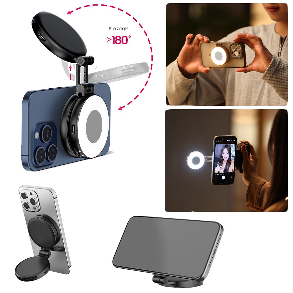 Reguliuojamas magnetinis žiedinis šviestuvas – tobulas apšvietimas asmenukėms ir nuotraukoms! 📸✨-LT