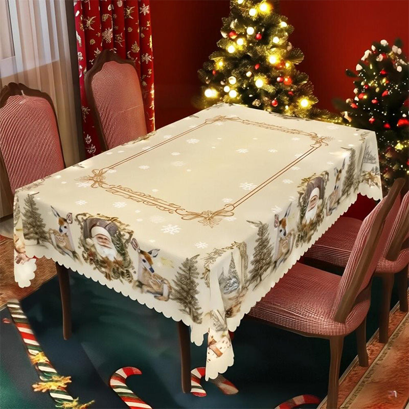 🦌Linksma, klasikinė kalėdinė staltiesė🎄🎁-LT