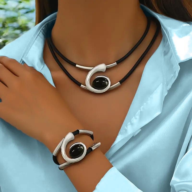 Conjunto de collar y pulsera boho vintage📿-ES