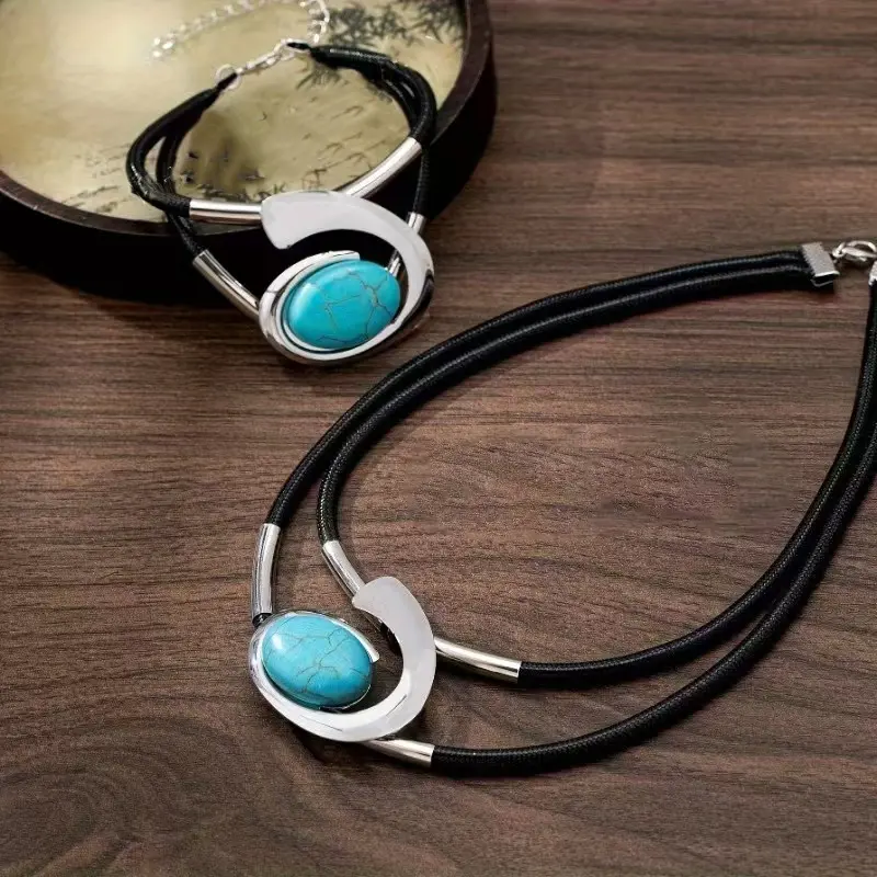Conjunto de collar y pulsera boho vintage📿-ES