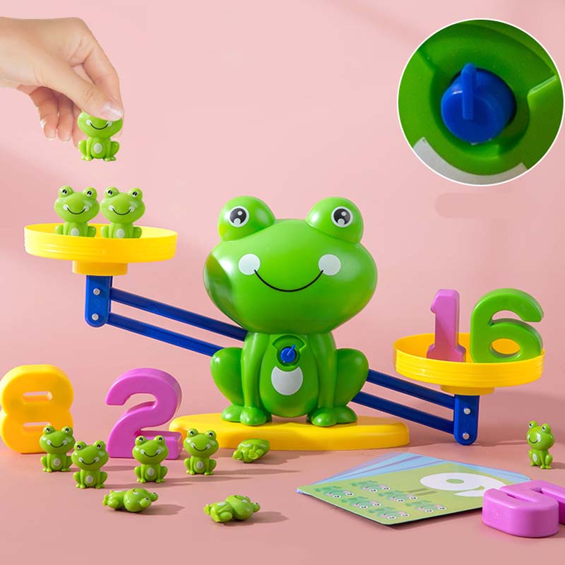 🐸Vaikiškas žaislų rinkinys su animaciniais gyvūnais ir svarstyklėmis-LT