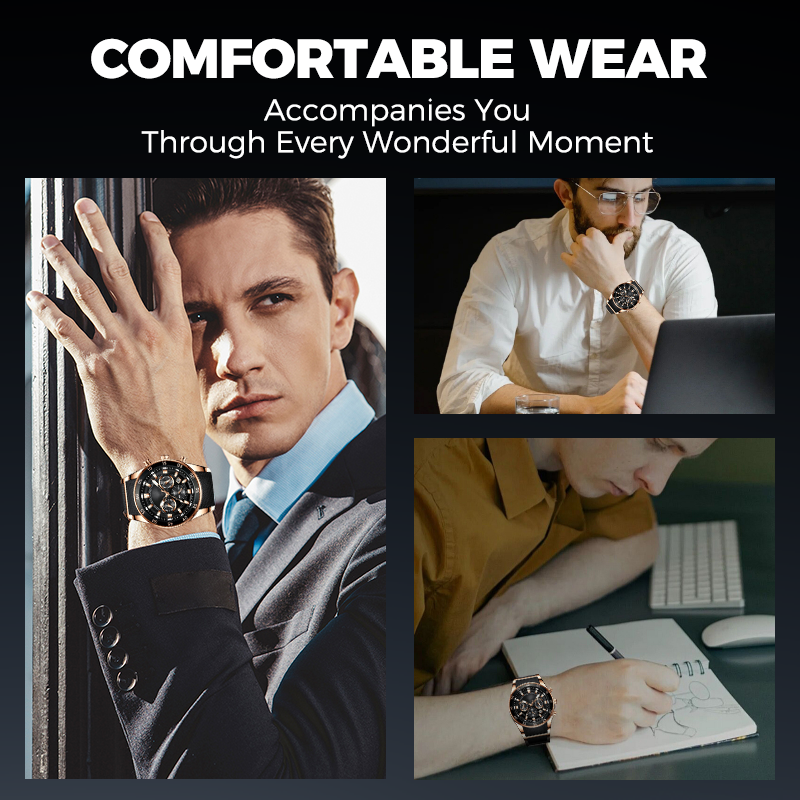 🎁 Ανδρικό αδιάβροχο πολυλειτουργικό ρολόι quartz⌚-GR