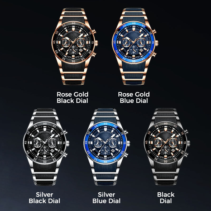 🎁 Ανδρικό αδιάβροχο πολυλειτουργικό ρολόι quartz⌚-GR