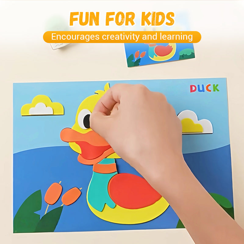 🧩🎨„Pasidaryk pats“ 3D EVA lipdukų rankdarbiai vaikams🎁-LT