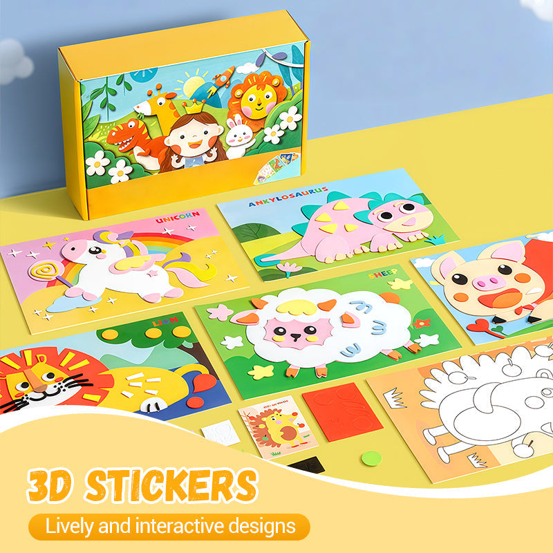🧩🎨„Pasidaryk pats“ 3D EVA lipdukų rankdarbiai vaikams🎁-LT