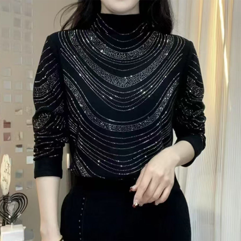🎁💎Κομψή γυναικεία μπλούζα με μακριά μανίκια και παγιέτες-GR