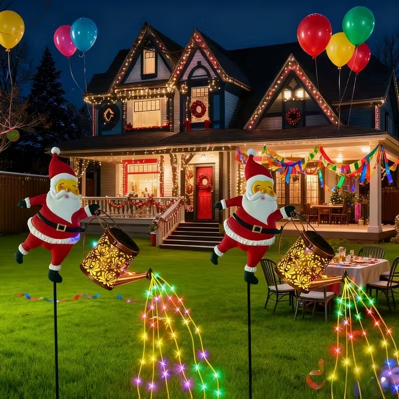 🎅 Ηλιακό φωτιστικό Άγιου Βασίλη - Μαγικό φως γεμίζει τον κήπο σας με μια εορταστική λάμψη. ✨-GR