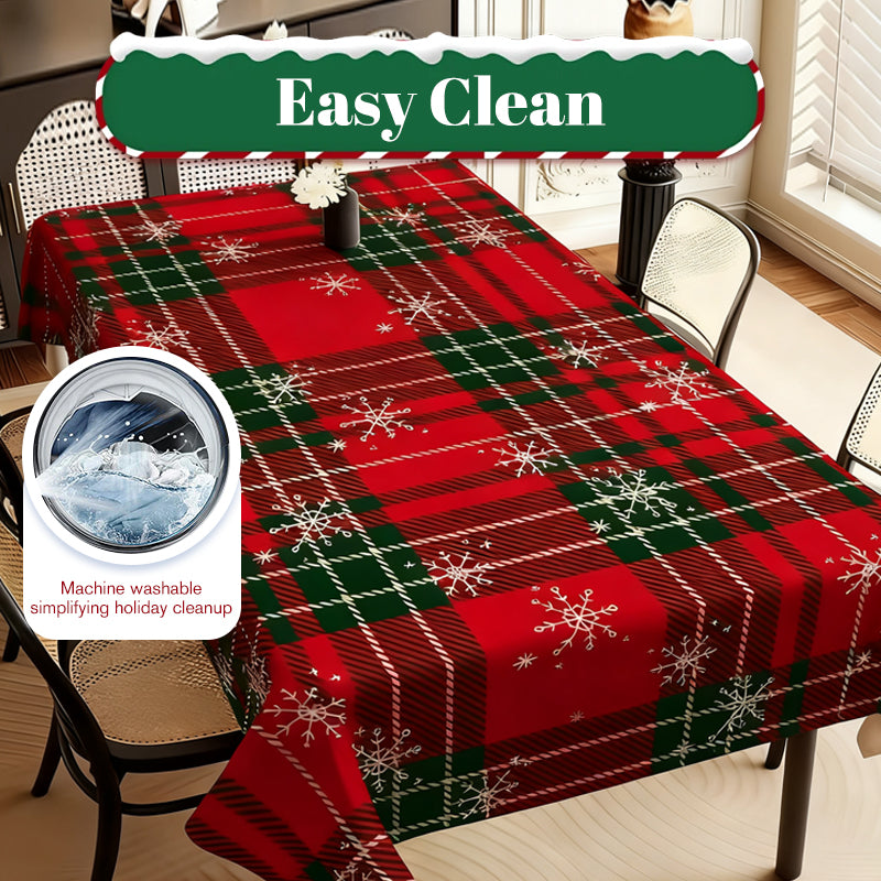 Elegante mantel con estampado navideño--ES