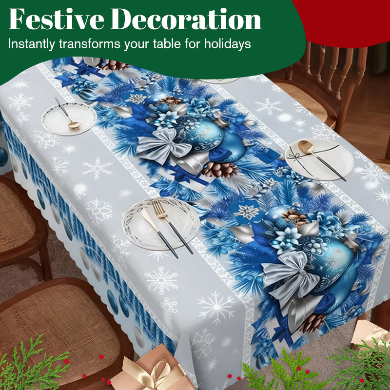 Elegante mantel con estampado navideño--ES