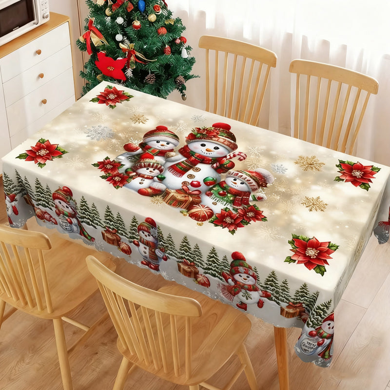 Elegante mantel con estampado navideño--ES