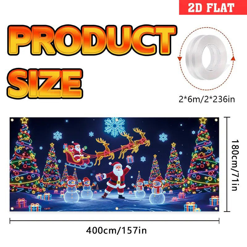 🎄Εορταστικές εκπτώσεις - 40% έκπτωση! Γιορτινό banner γκαραζόπορτας-GR