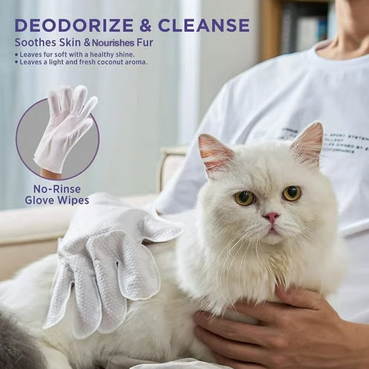Guantes desodorizantes para limpieza de mascotas sin enjuague-ES